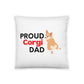 White Pillow 'PROUD Corgi DAD'