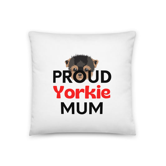 White Pillow 'PROUD Yorkie MUM'