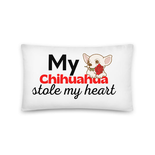 White Pillow 'My Chihuahua stole my heart'