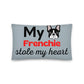 Grey Pillow 'My Frenchie stole my heart'