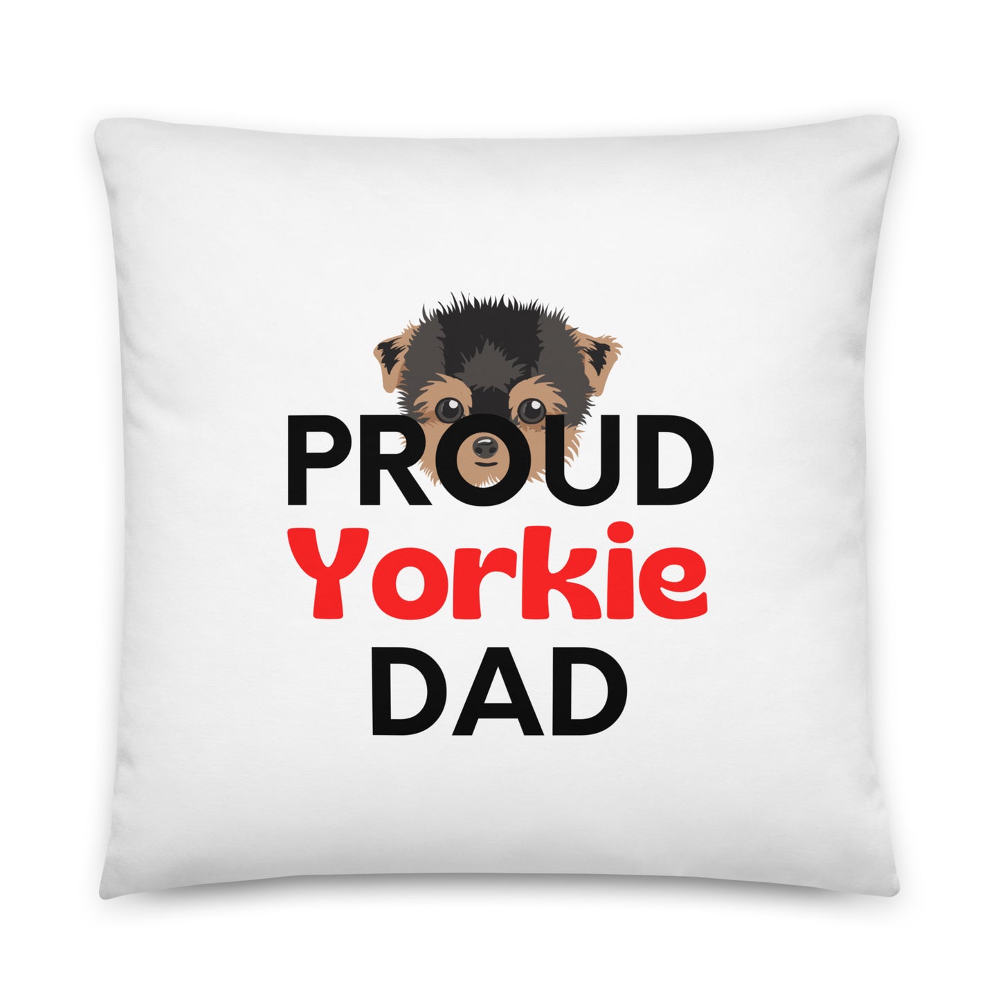 White Pillow 'PROUD Yorkie DAD'