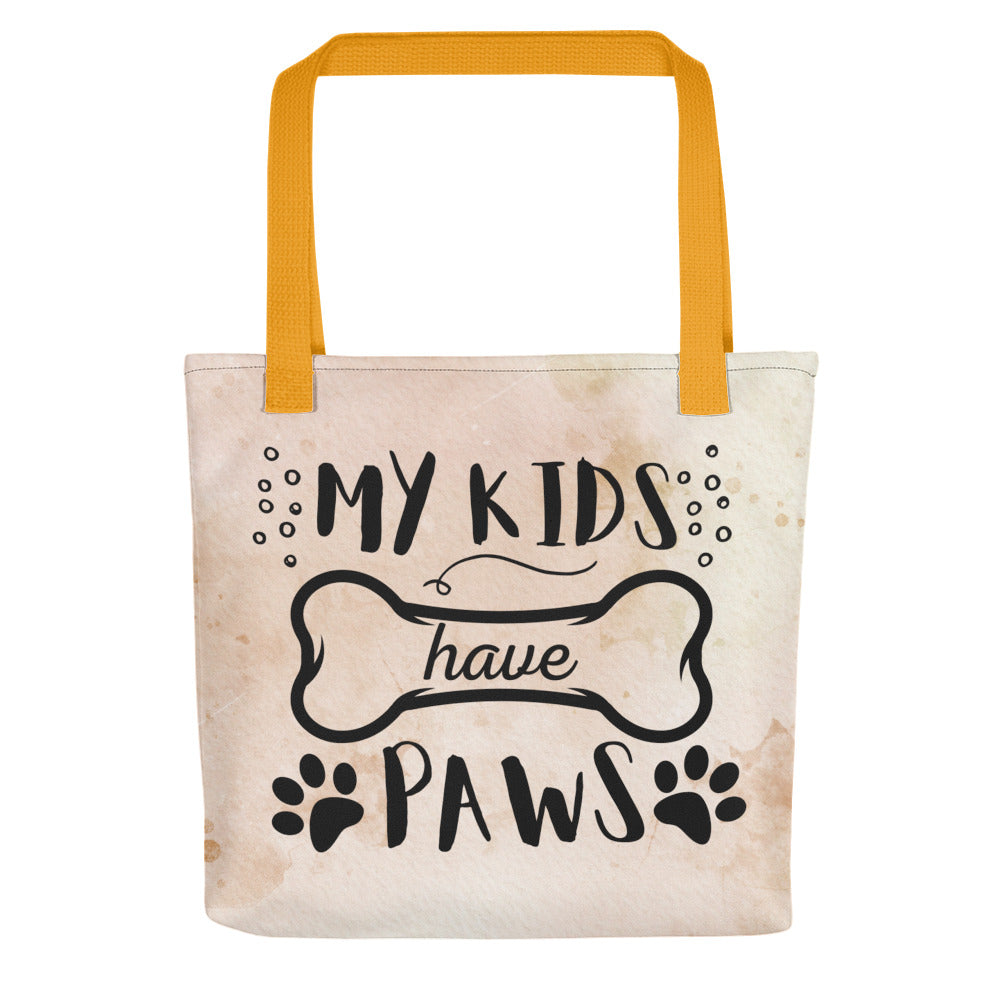 Tote bag 'My kids have paws'