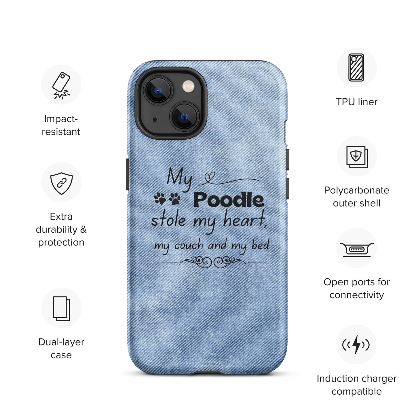 iPhone case 'My Poodle stole my heart..'