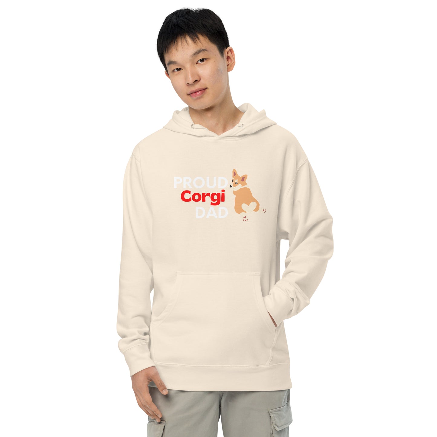 Men's hoodie 'PROUD Corgi DAD'